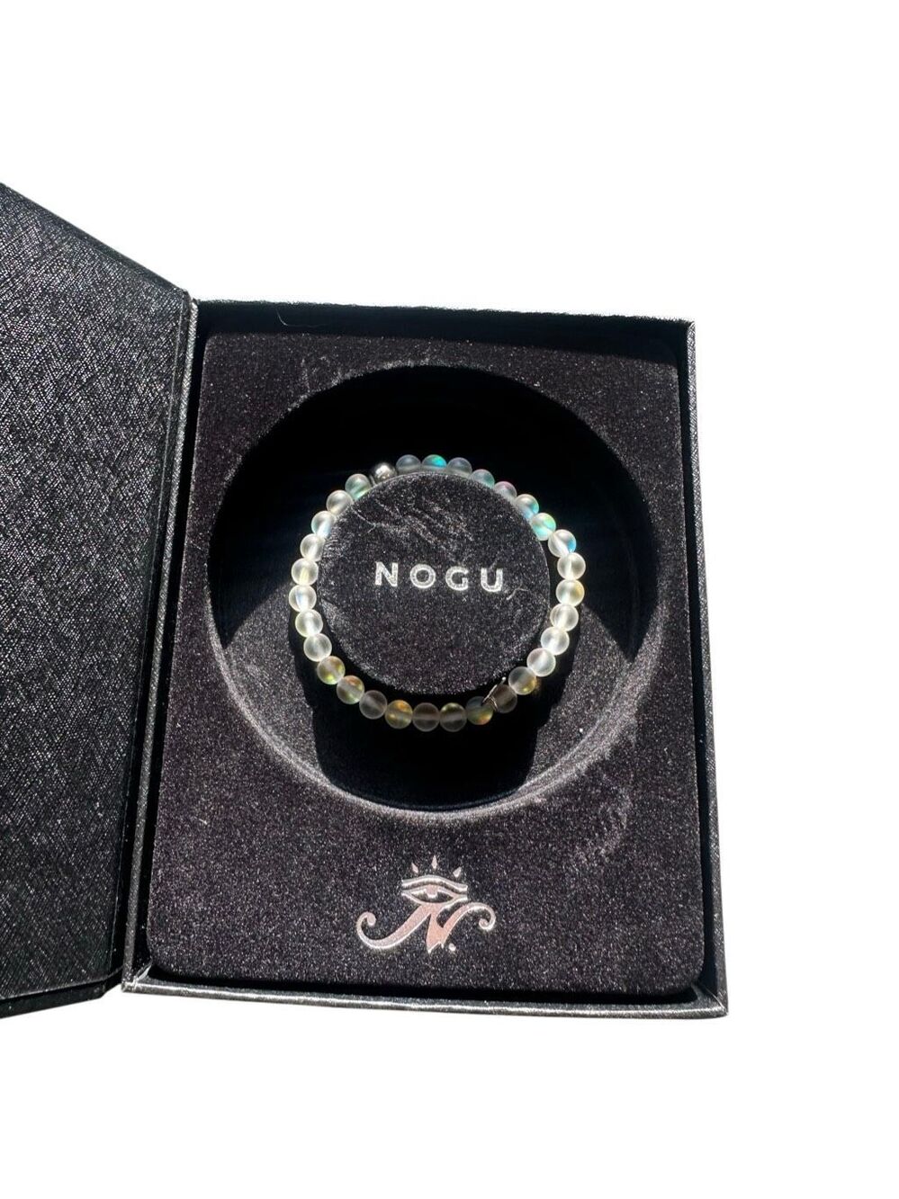 Nogu Rainbow White Silver Mermaid Glass Bead Bracelet